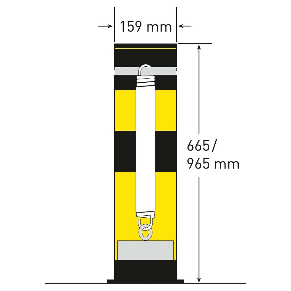 Produktabbildung Nr. 5: MORAVIA Borne de protection Swing inclinable, pour l’intérieur, hauteur 655 mm, Ø 159 mm