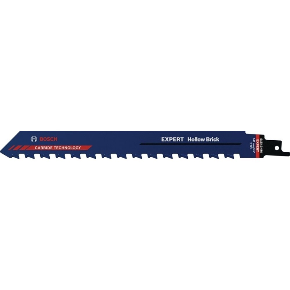 Illustration du produit: BOSCH Säbelsägeblatt Expert Hollow Brick, Zahnteilung TPI 2 12,7 mm, Länge 240 mm Breite 23 mm, 1 Stück / Karte, S-Schaft