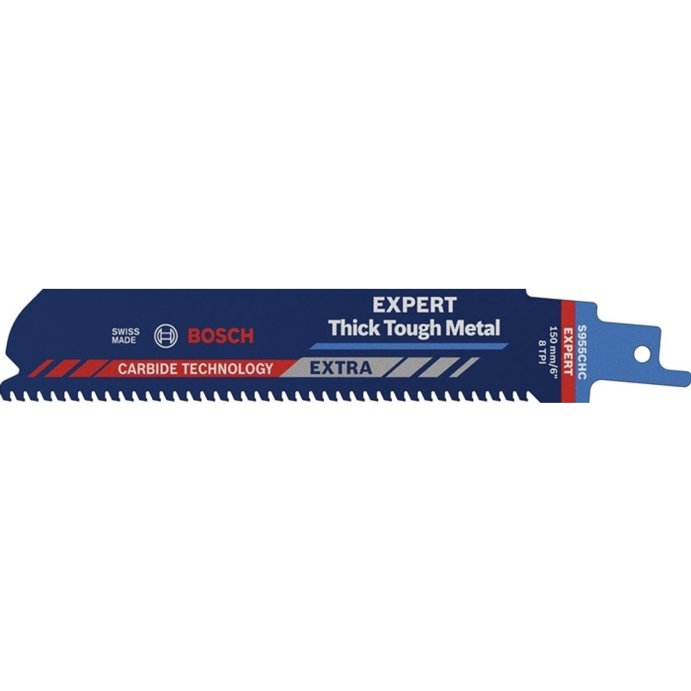 Illustration du produit: BOSCH Säbelsägeblatt Expert Thick Tough Metal, Zahnteilung TPI 8 3 mm, Länge 150 mm Breite 25 mm, 1 Stück / Karte, S-Schaft