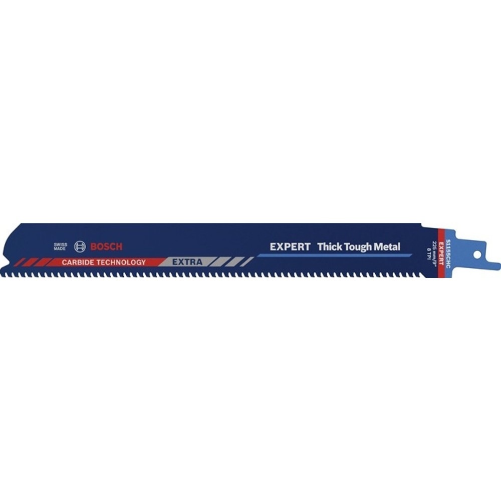 Produktabbildung: BOSCH Säbelsägeblatt Expert Thick Tough Metal, Zahnteilung TPI 8 3 mm, Länge 225 mm Breite 25 mm, 1 Stück / Karte, S-Schaft