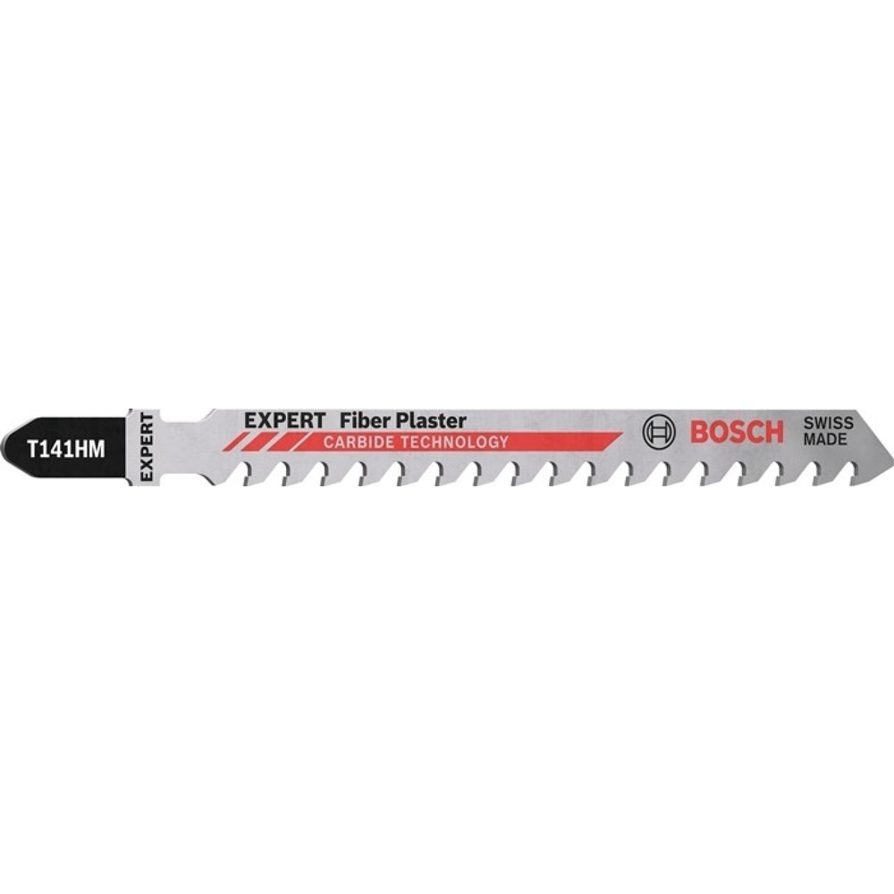 Illustration du produit: BOSCH Stichsägeblatt Fiber Plaster T 141 HM, Zahnteilung 4,3 mm, Gesamtlänge 100 mm, 3 Stück / Karte, Faserzementplatten, Trockenbauwand
