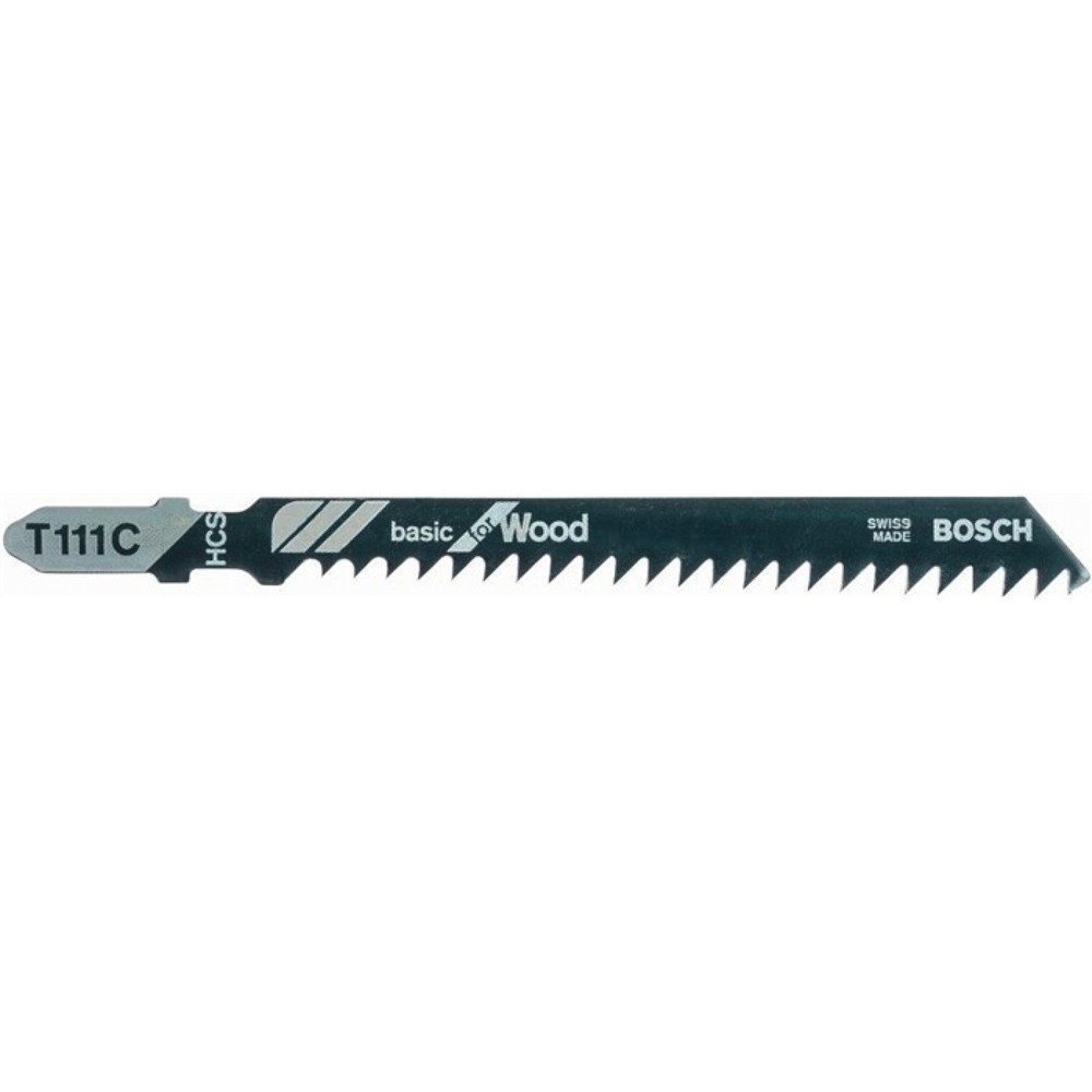 Produktabbildung: BOSCH Stichsägeblatt T 111 C Gesamt-L.100mm Zahnt.3mm HCS 5 St./Karte