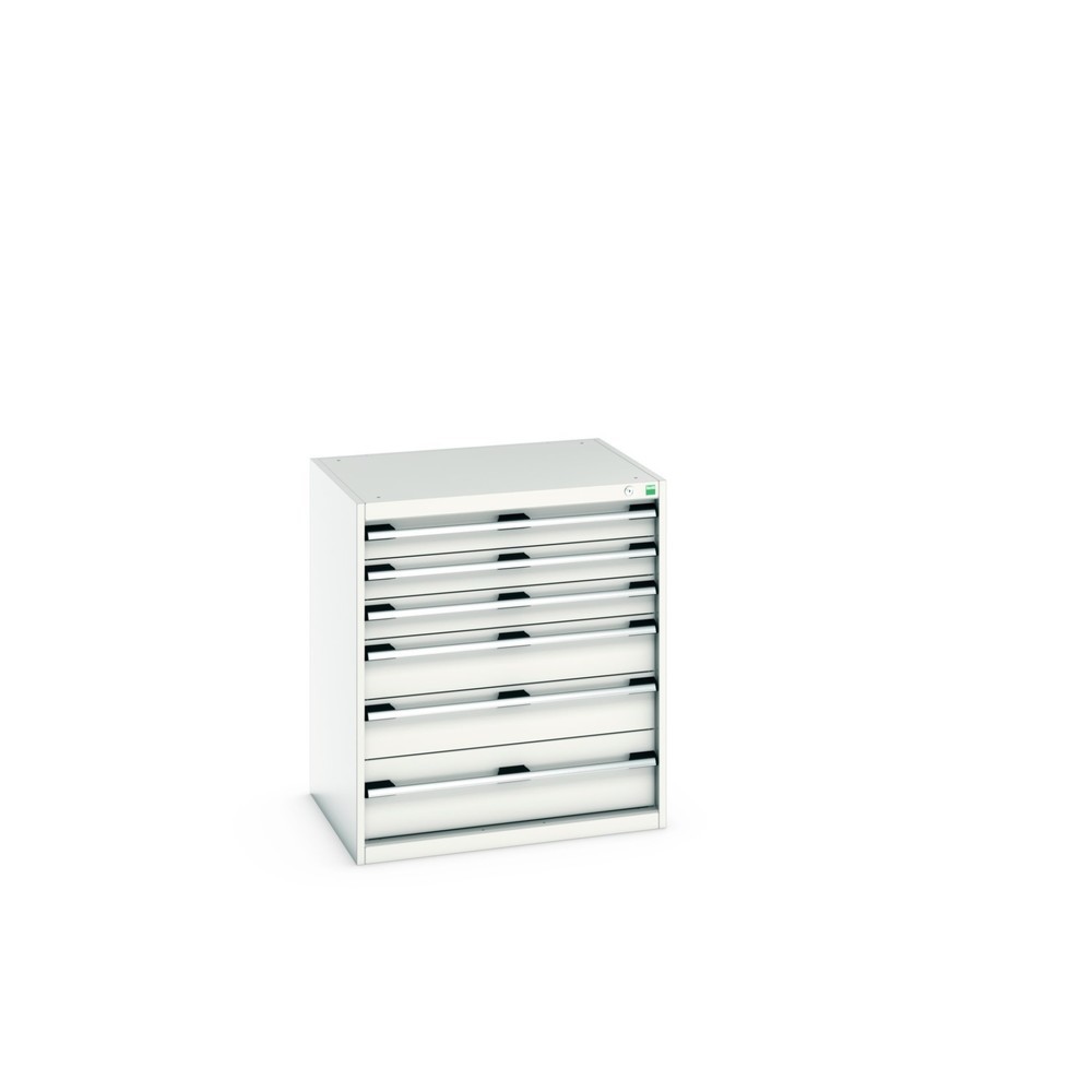Produktabbildung: bott cubio Schubladenschrank, Schubladen 3x100 + 2x150 + 1x200 mm, TK je 200 kg, Breite 800 mm, lichtgrau
