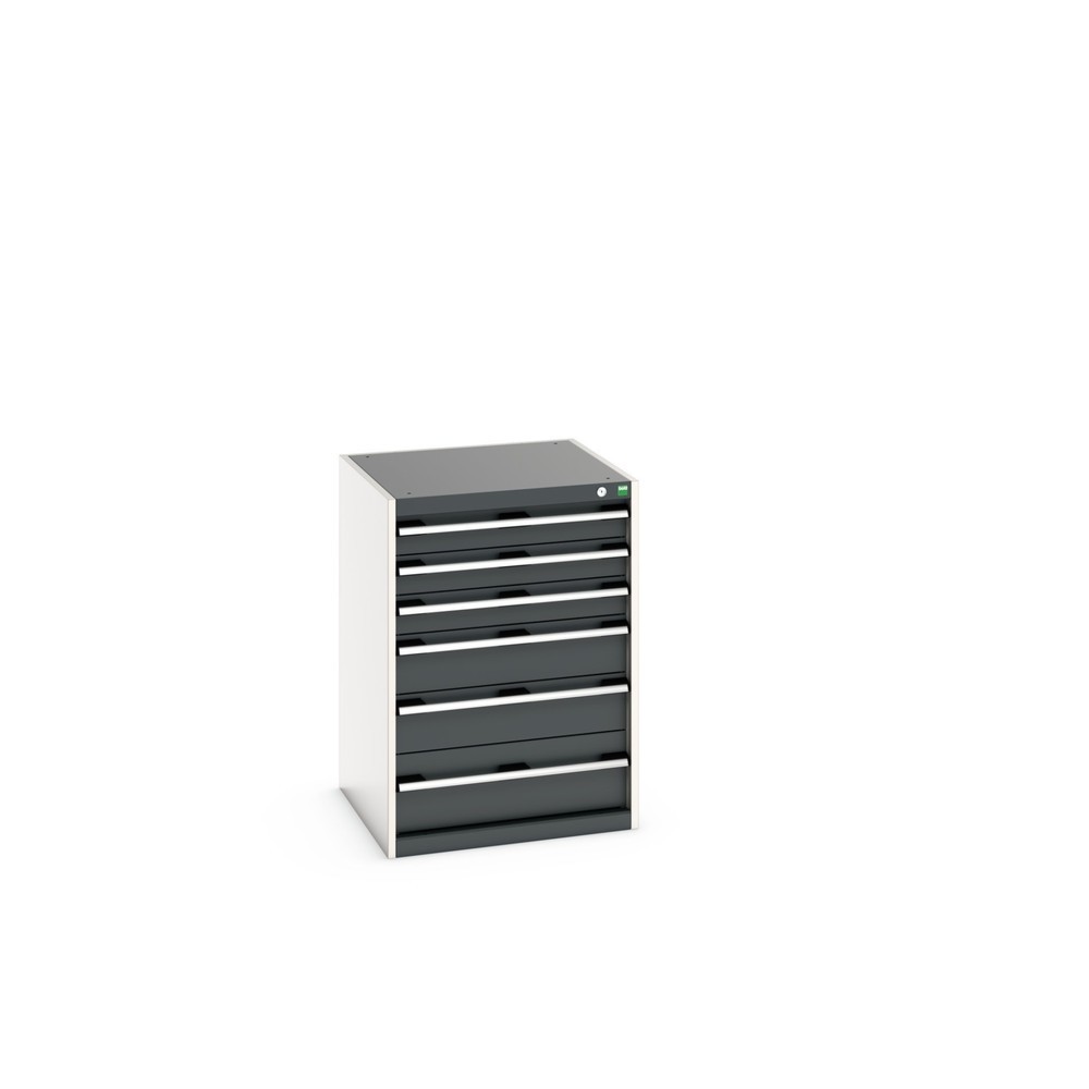 Produktabbildung: bott cubio Schubladenschrank, Schubladen 3x100 + 2x150 x 1x200 mm, TK je 75 kg, Breite 650 mm, anthrazitgrau