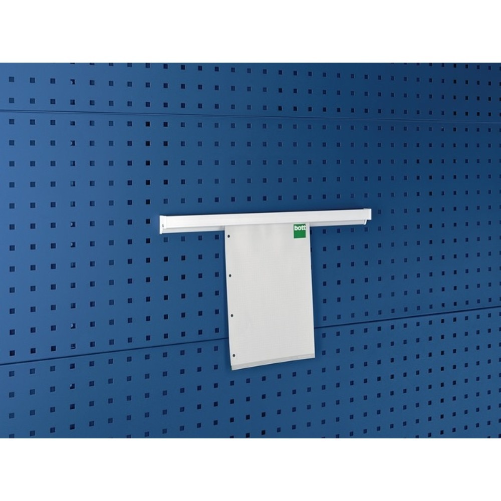 Illustration du produit: bott Dokumentenhalter, B500xT21xH34mm, DIN A4 hoch Aluminium, passend für Lochplatten
