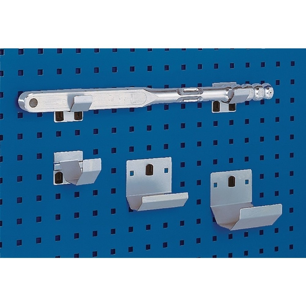 Illustration du produit: bott Rohrhalter, verzinkt, D100xB35mm, 2St./Btl., passend für Lochplatten