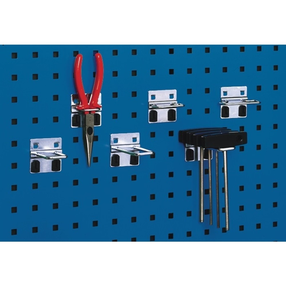 Illustration du produit: bott U Halter, verzinkt, B40xT20mm, 5St./Btl., passend für Lochplatten