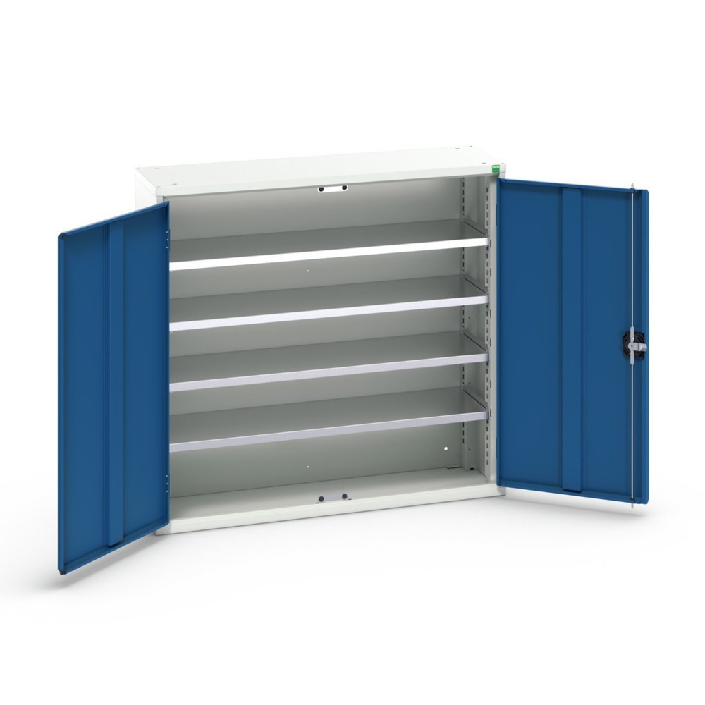 Illustration du produit: bott Armoire à bacs verso, avec 4 tablettes et 30 bacs à bec, lxPxH : 1 050 x 350 x 1 000 mm