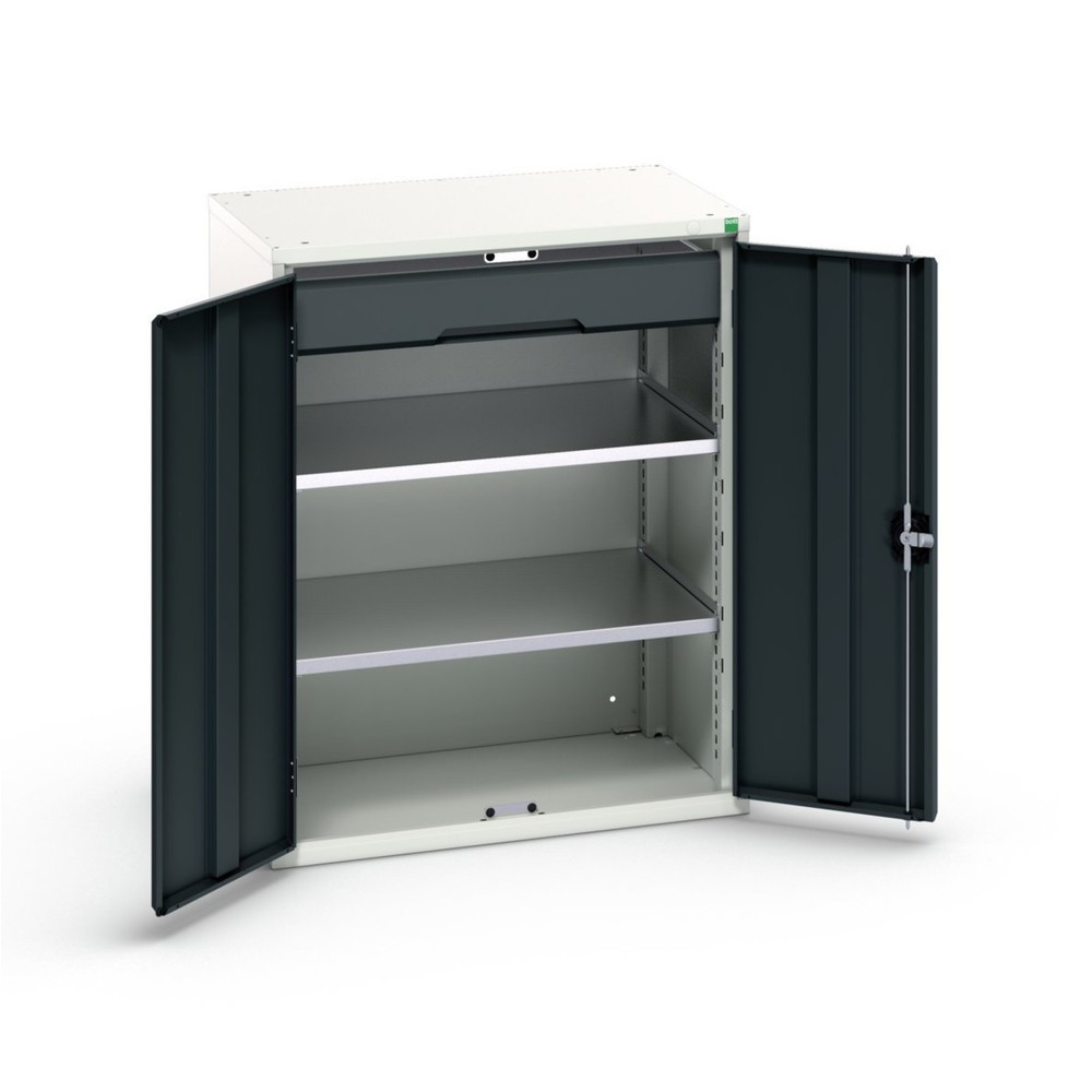 Illustration du produit: bott Armoire à portes battantes avec tiroirs verso, avec 2 tablettes et 1 tiroir, lxPxH : 800 x 550 x 1 000 mm