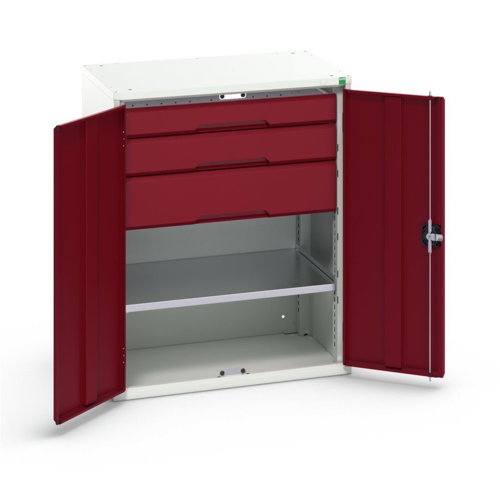 Illustration du produit: bott Armoire à portes battantes avec tiroirs verso, avec 1 tablette et 3 tiroirs, lxPxH : 800 x 550 x 1 000 mm
