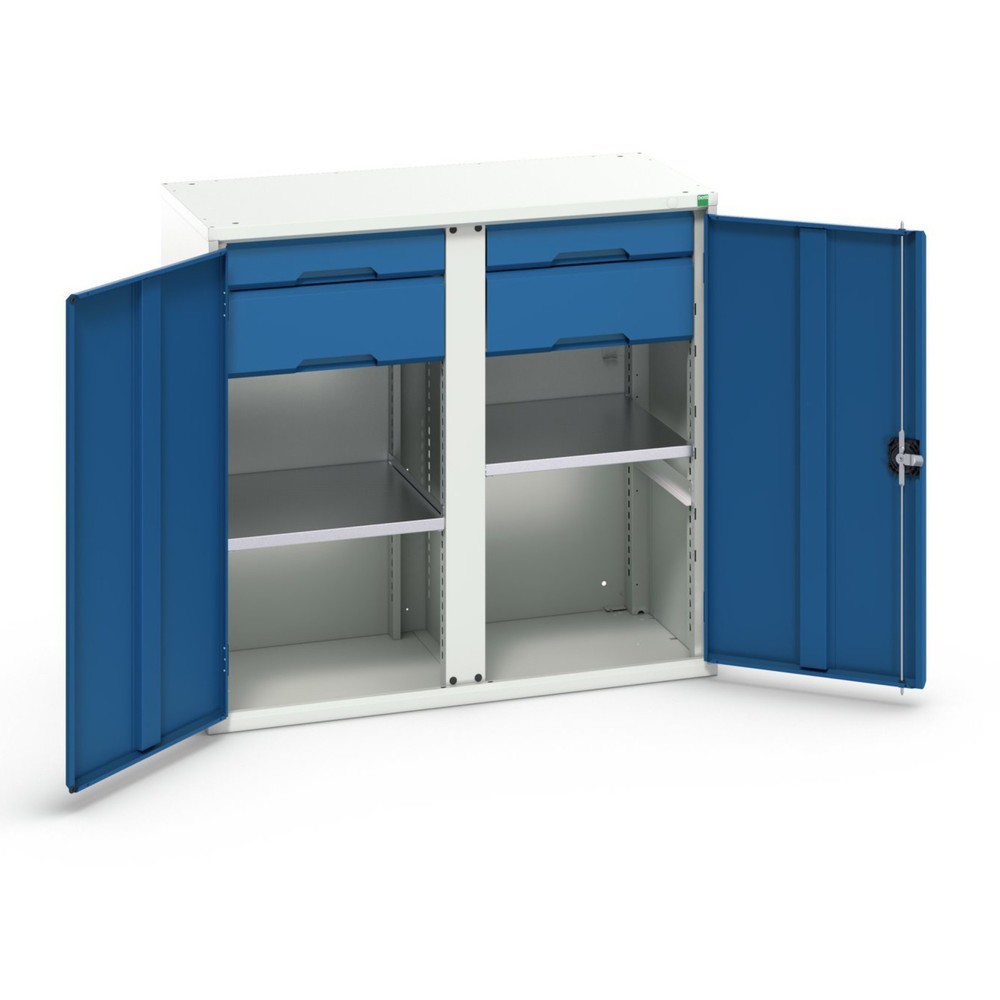 Illustration du produit: bott Armoire à portes battantes avec tiroirs verso, avec 2 tablettes et 4 tiroirs, lxPxH : 1 050 x 550 x 1 000 mm