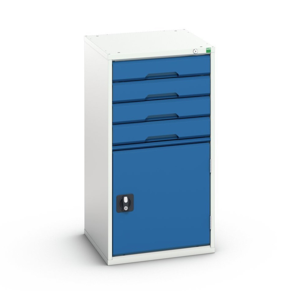 Produktabbildung Nr. 1: bott Armoire à tiroirs verso avec porte battante, avec 4 tiroirs et tablette, lxPxH : 525 x 550 x 1 000 mm