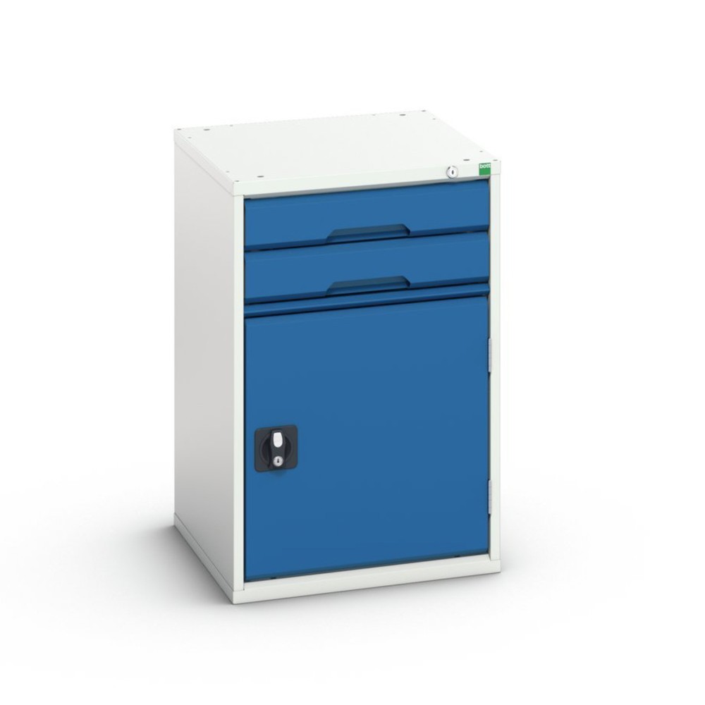 N° de l'image du produit 1 : bott Armoire à tiroirs verso avec porte battante, avec 2 tiroirs et tablette, lxPxH : 525 x 550 x 800 mm