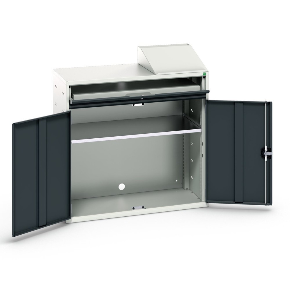 N° de l'image du produit 1 : bott Armoire informatique verso, avec 1 tablette et 1 étagère, lxPxH : 1 050 x 550 x 1 130 mm