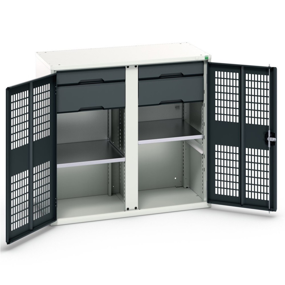 Illustration du produit: bott verso Armoire-penderie avec ventilation, avec 2 tablettes, 4 tiroirs, paroi de séparation, lxPxH : 1050 x 550 x 1 000 mm