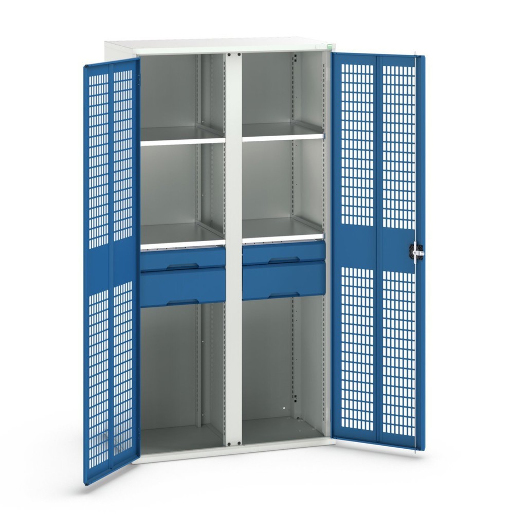 Illustration du produit: bott verso Armoire-penderie avec ventilation, avec 4 tablettes et 4 tiroirs, lxPxH : 1 050 x 550 x 2 000 mm