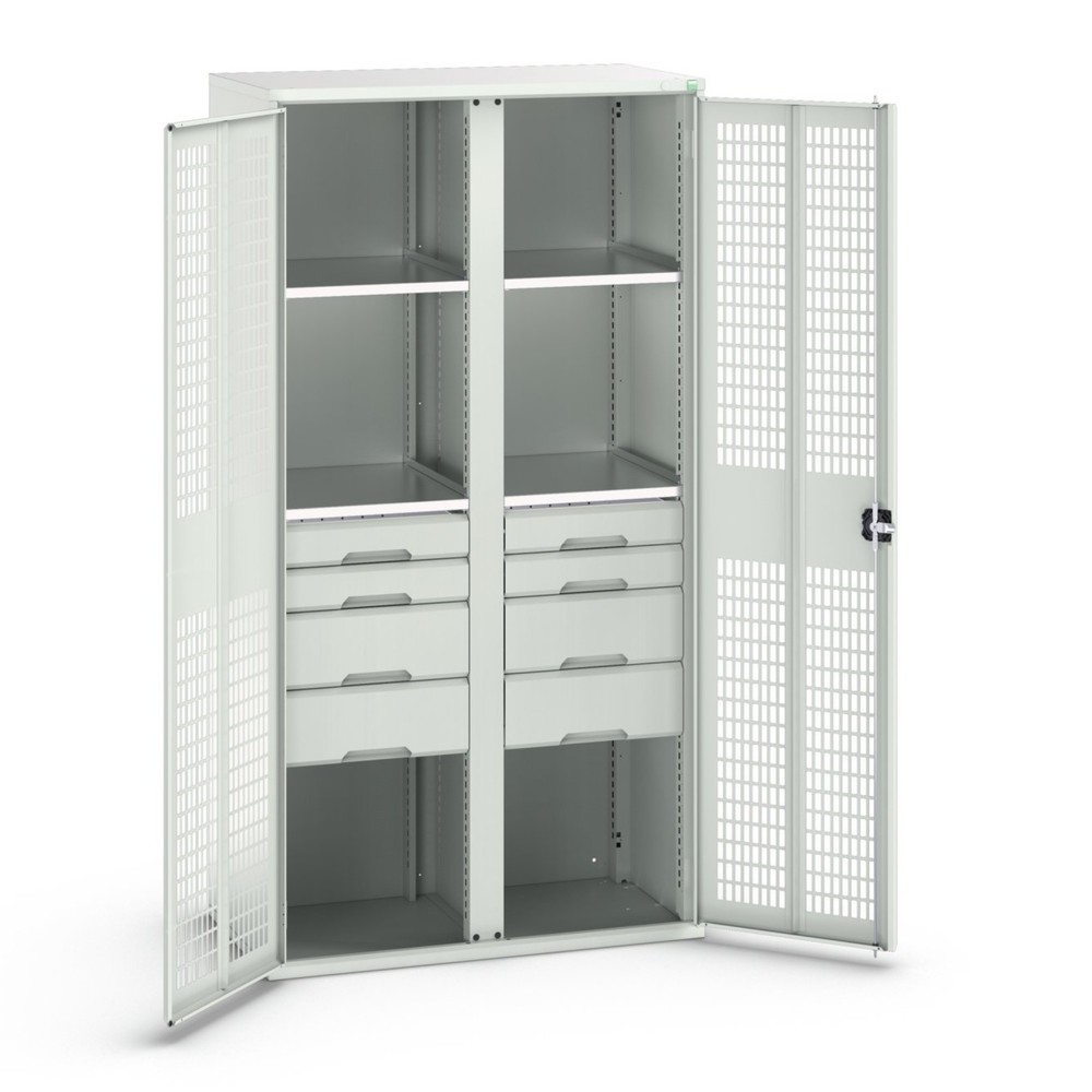 Illustration du produit: bott verso Armoire-penderie avec ventilation, avec 4 tablettes et 8 tiroirs, lxPxH : 1 050 x 550 x 2 000 mm