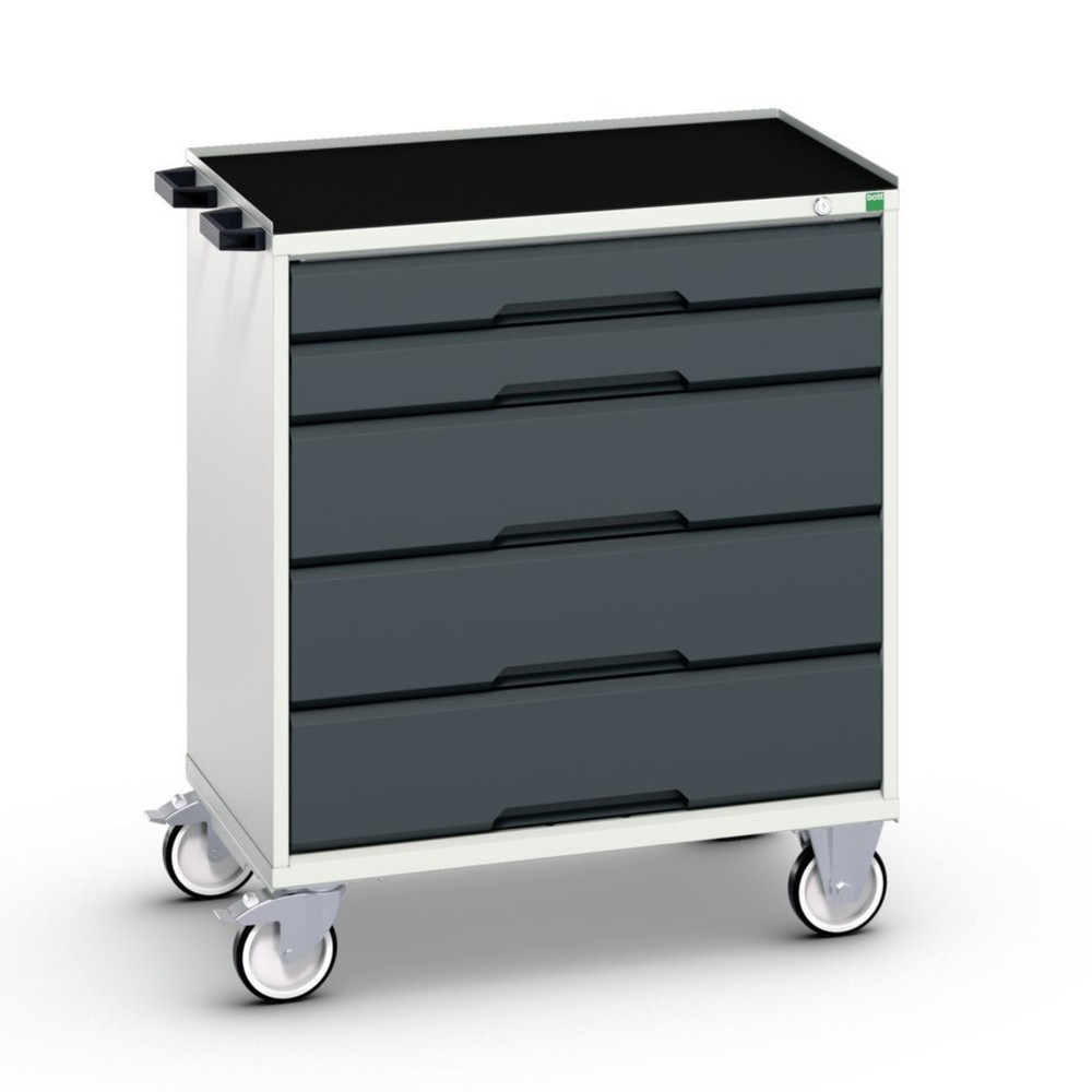 Illustration du produit: bott verso Chariot d’atelier, avec 5 tiroirs et rebord anti-chute, lxPxH : 800 x 550 x 965 mm