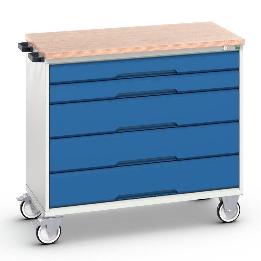 Produktabbildung Nr. 1: bott verso Chariot d’atelier, avec 5 tiroirs et top en multiplex, lxPxH : 1050 x 600 x 980 mm