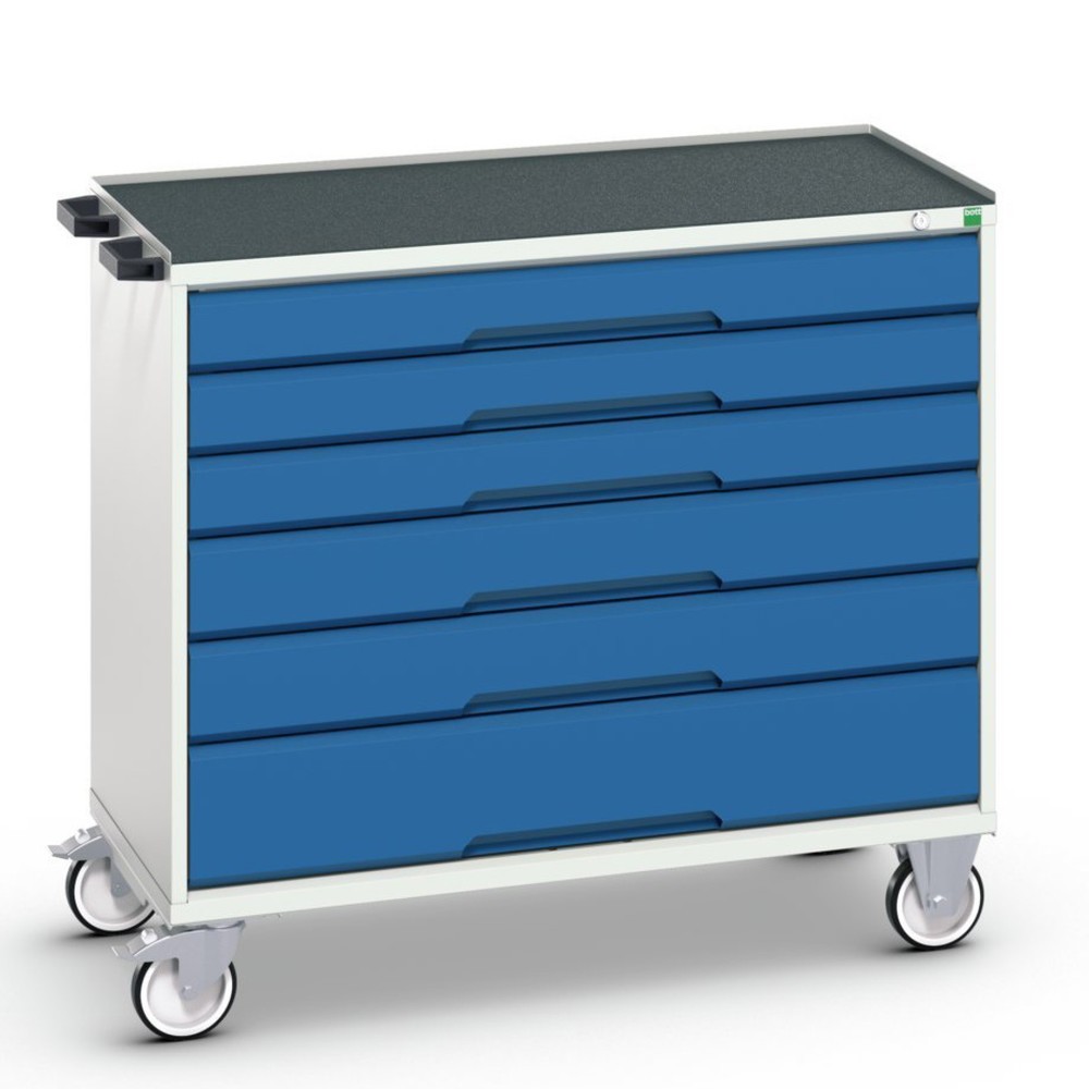 Illustration du produit: bott verso Chariot d’atelier, avec 6 tiroirs et rebord anti-chute, lxPxH : 1050 x 550 x 965 mm