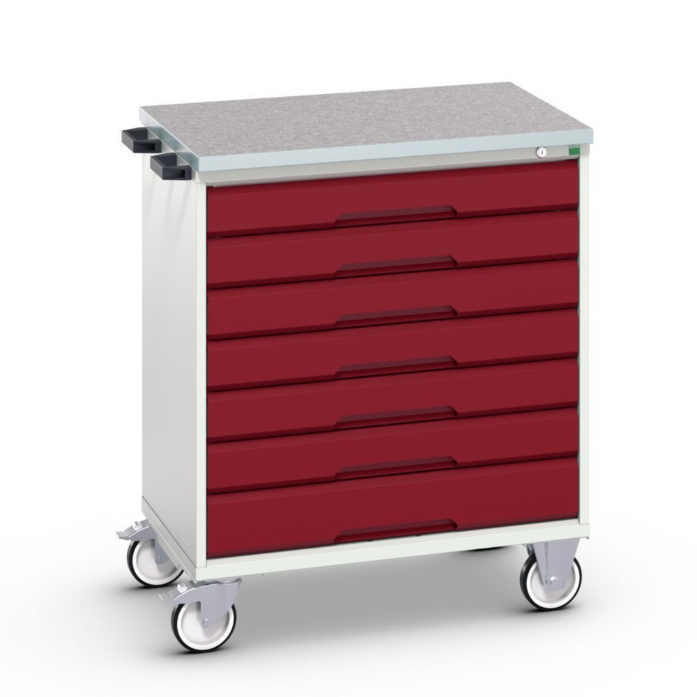 Illustration du produit: bott verso Chariot d’atelier, avec 7 tiroirs et top en linoléum