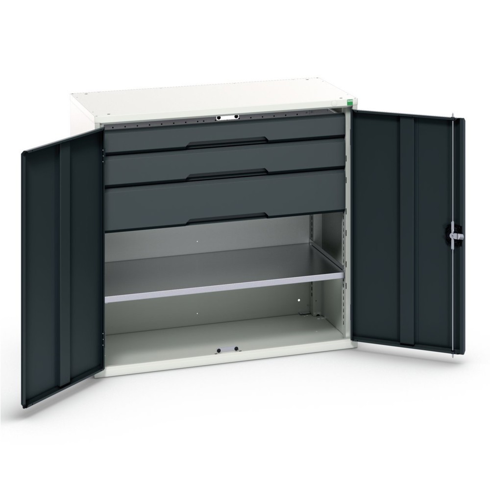 Produktabbildung Nr. 1: bott verso Beistellschrank mit Schubladen, mit 1 Fachboden und 3 Schubladen, BxTxH: 1050 x 550 x 1000 mm