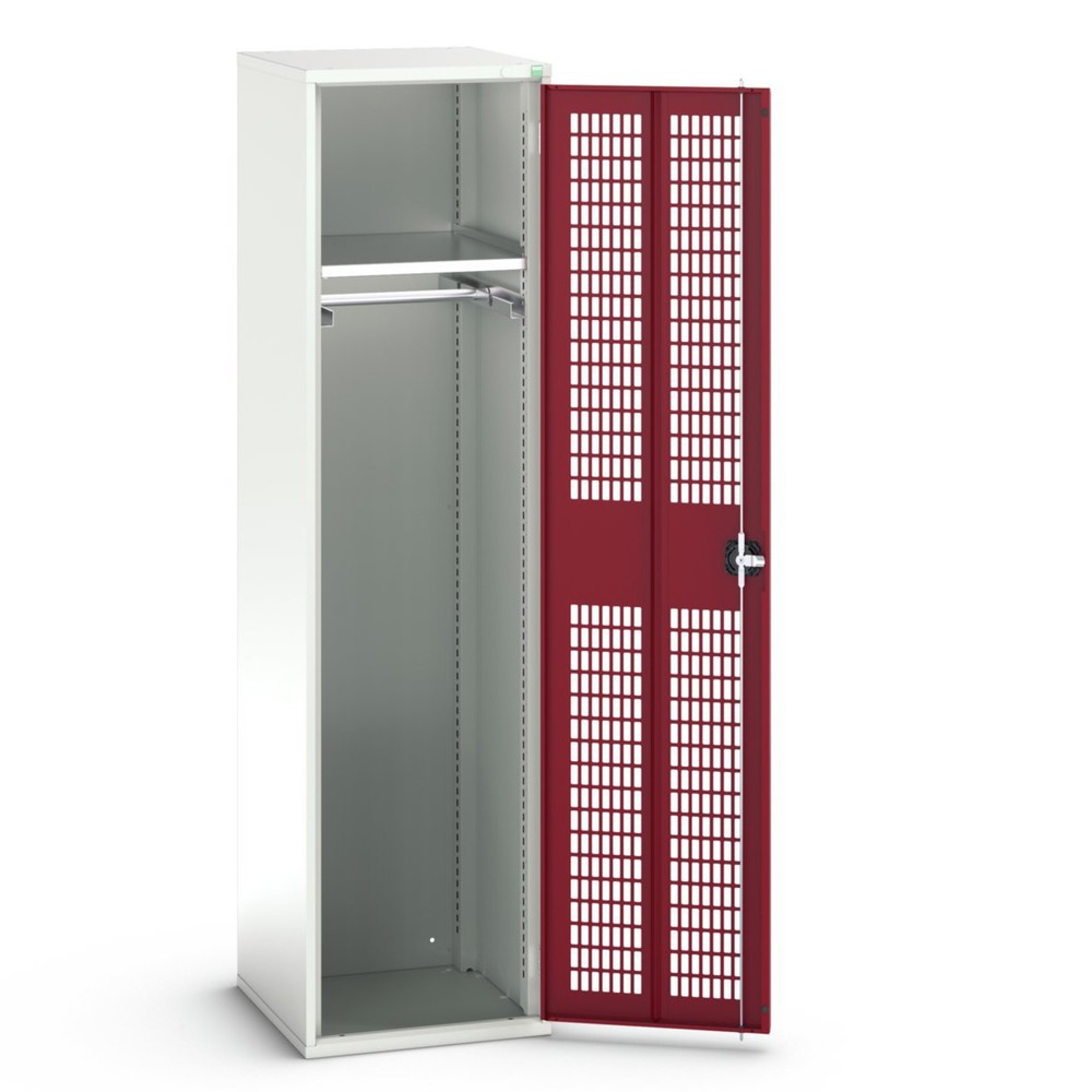Produktabbildung: bott verso Kleiderspind mit Belüftung, mit 1 Fachboden und 1 Kleiderstange, BxTxH: 525 x 550 x 2000 mm