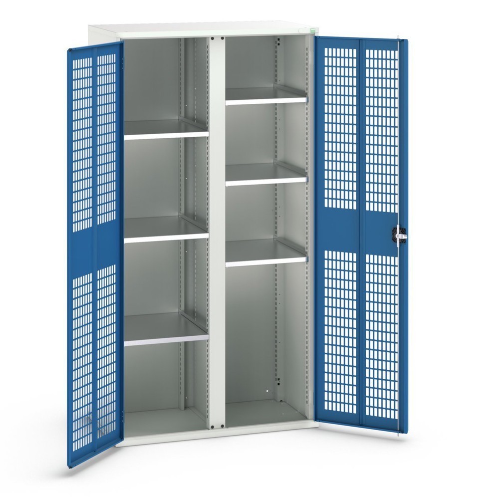 Produktabbildung: bott verso Kleiderspind mit Belüftung, mit 6 Fachböden  und Trennwand, BxTxH: 1050 x550 x 2000 mm