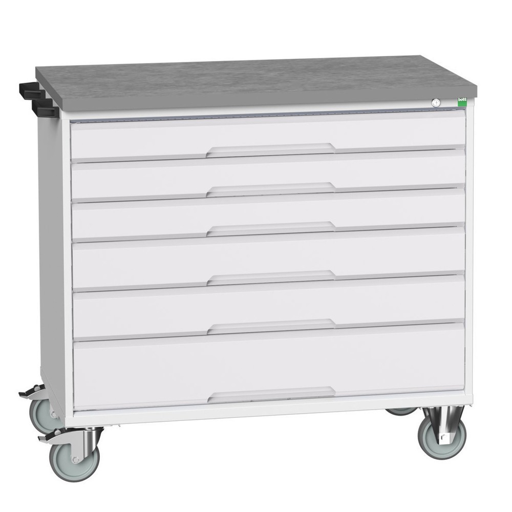 Produktabbildung: bott verso Werkstattwagen, mit 6 Schubladen und Linoleum-Top, BxTxH: 1050 x 600 x 980 mm