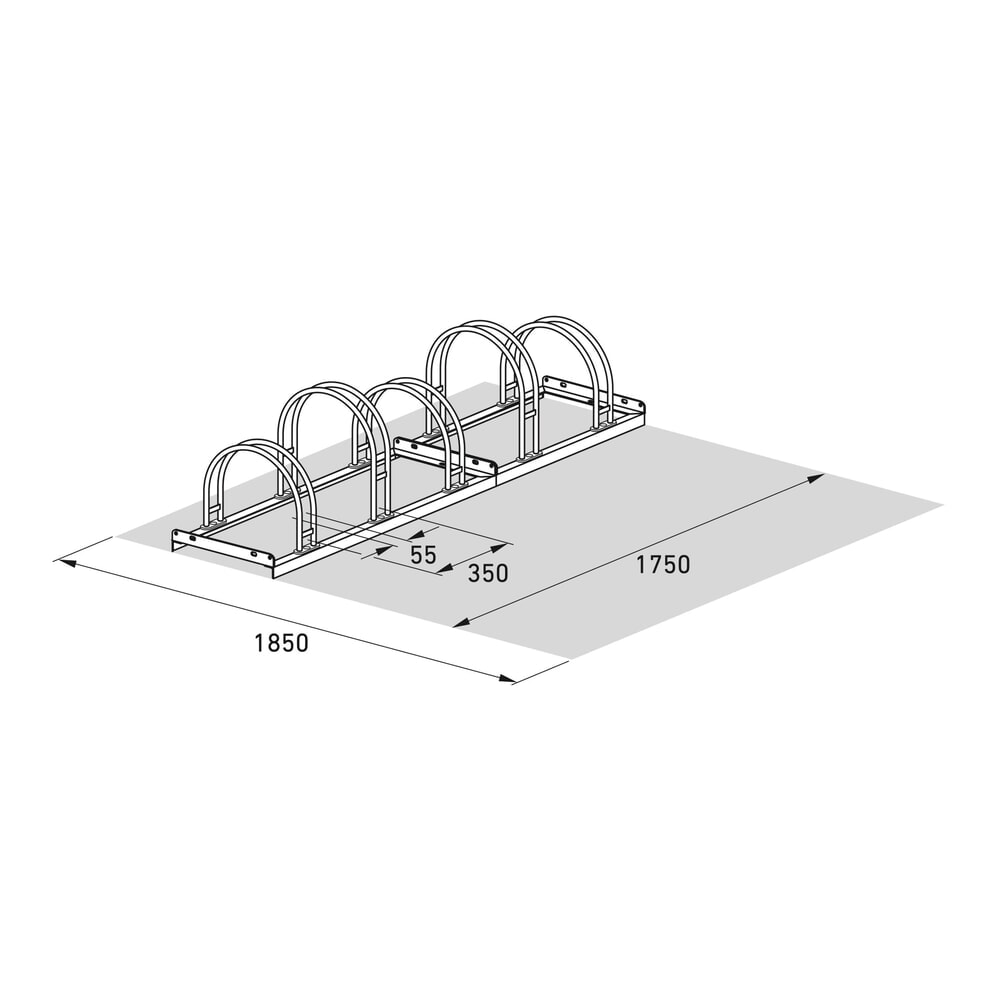 Produktabbildung Nr. 7: Parker en tôle, 1 face, 5 places de parking, galvanisé