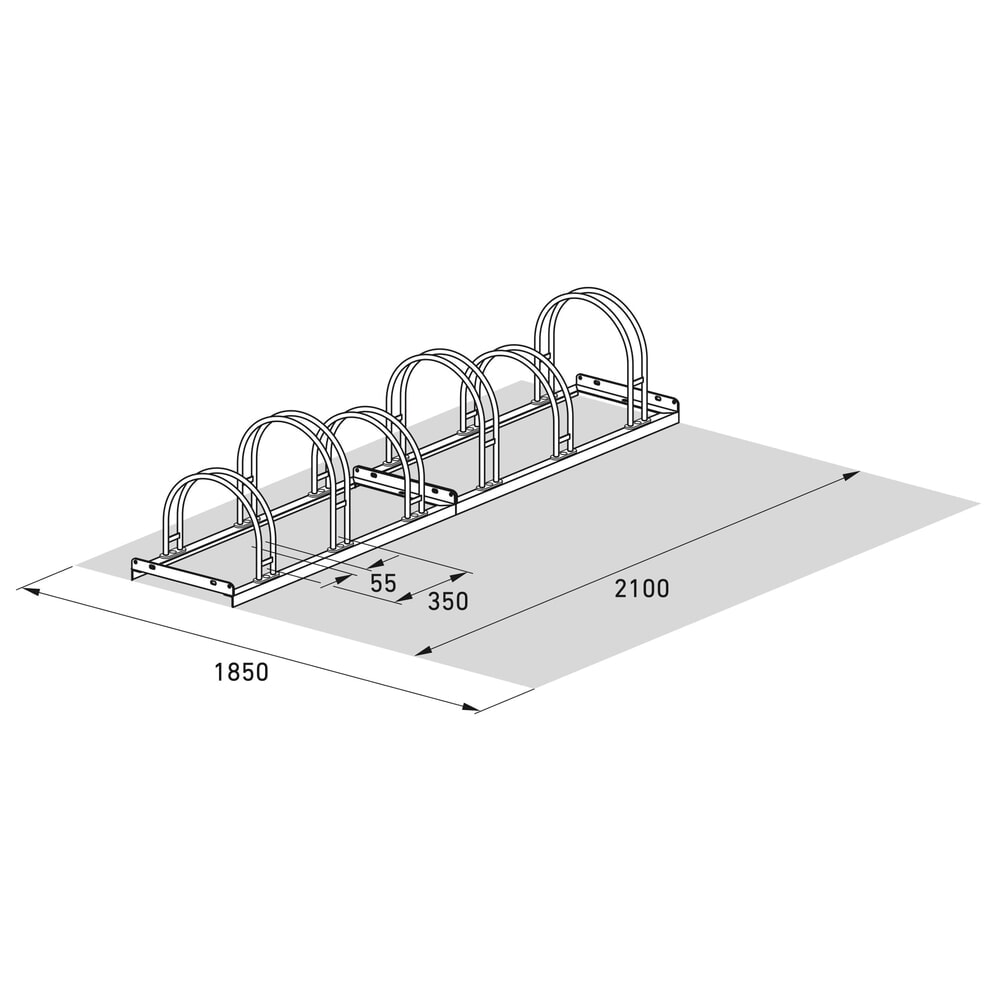 Produktabbildung Nr. 7: Parker en tôle, 1 face, 6 places de parking, galvanisé