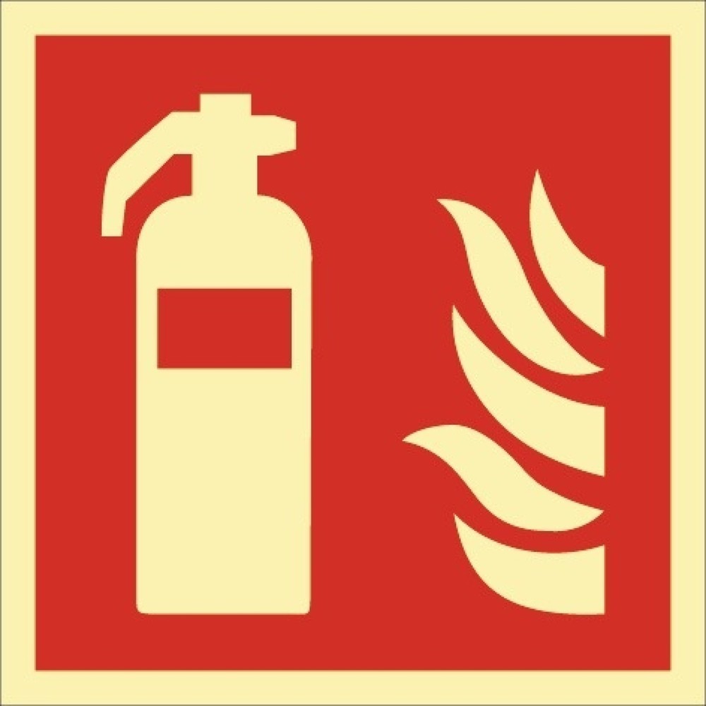 Produktabbildung: Brandschutzzeichen DIN EN ISO 7010, Feuerlöscher, L200xB200 mm, Folie