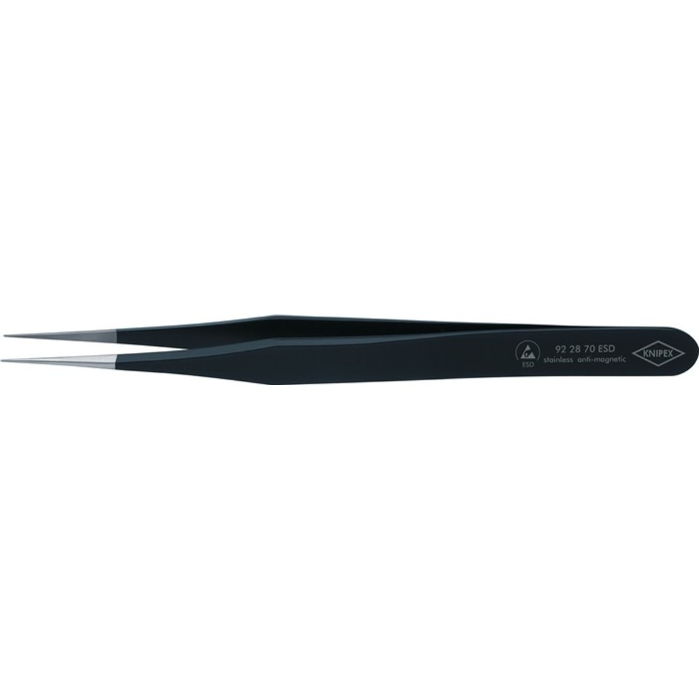 N° de l'image du produit 2 : Pincette de précision longueur 110 mm droit fin inoxydable, antimagnétique, diss
