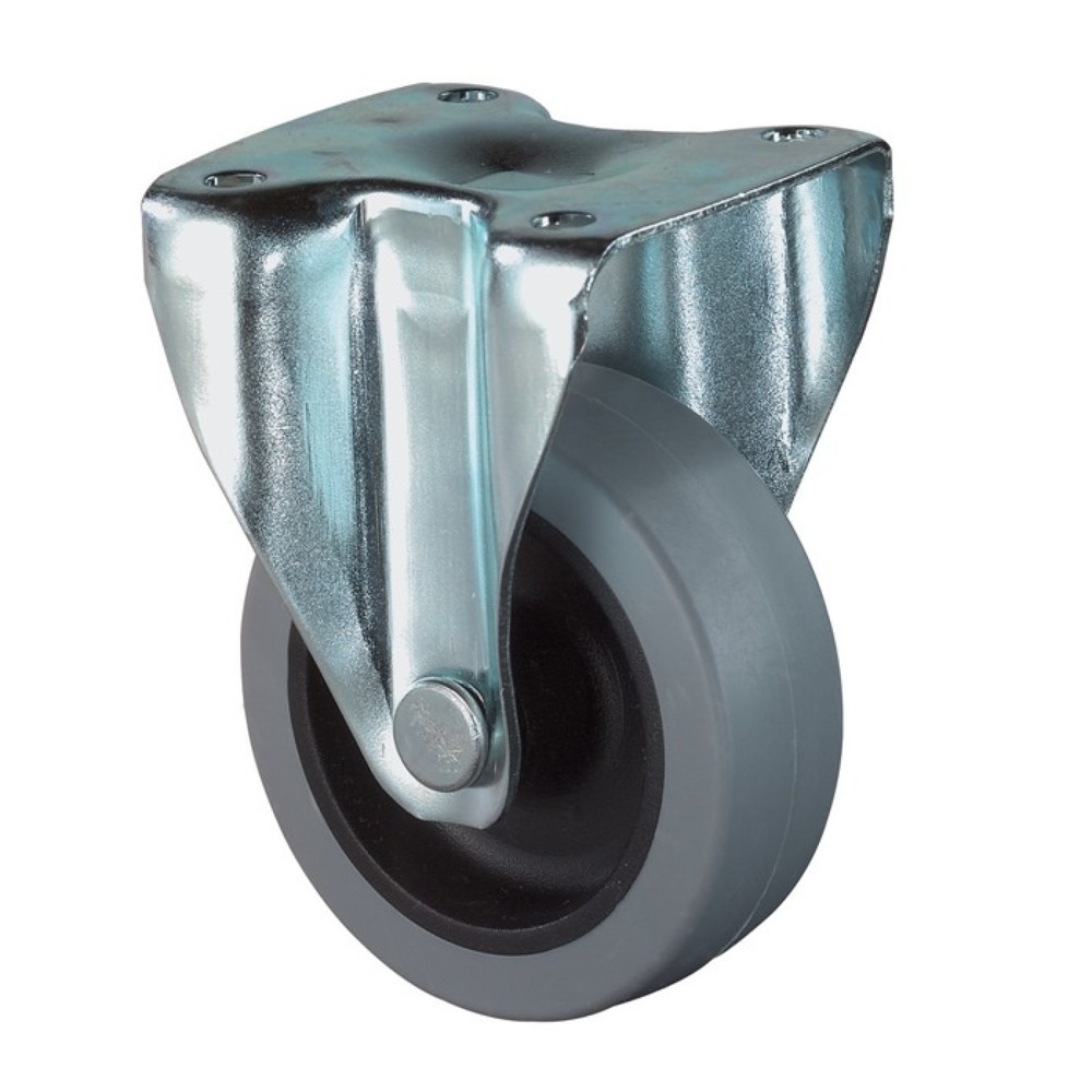 Produktabbildung: BS ROLLEN Bockrolle, Vollgummi, 50 mm 35 kg, 47 x 47 mm Kunststoff