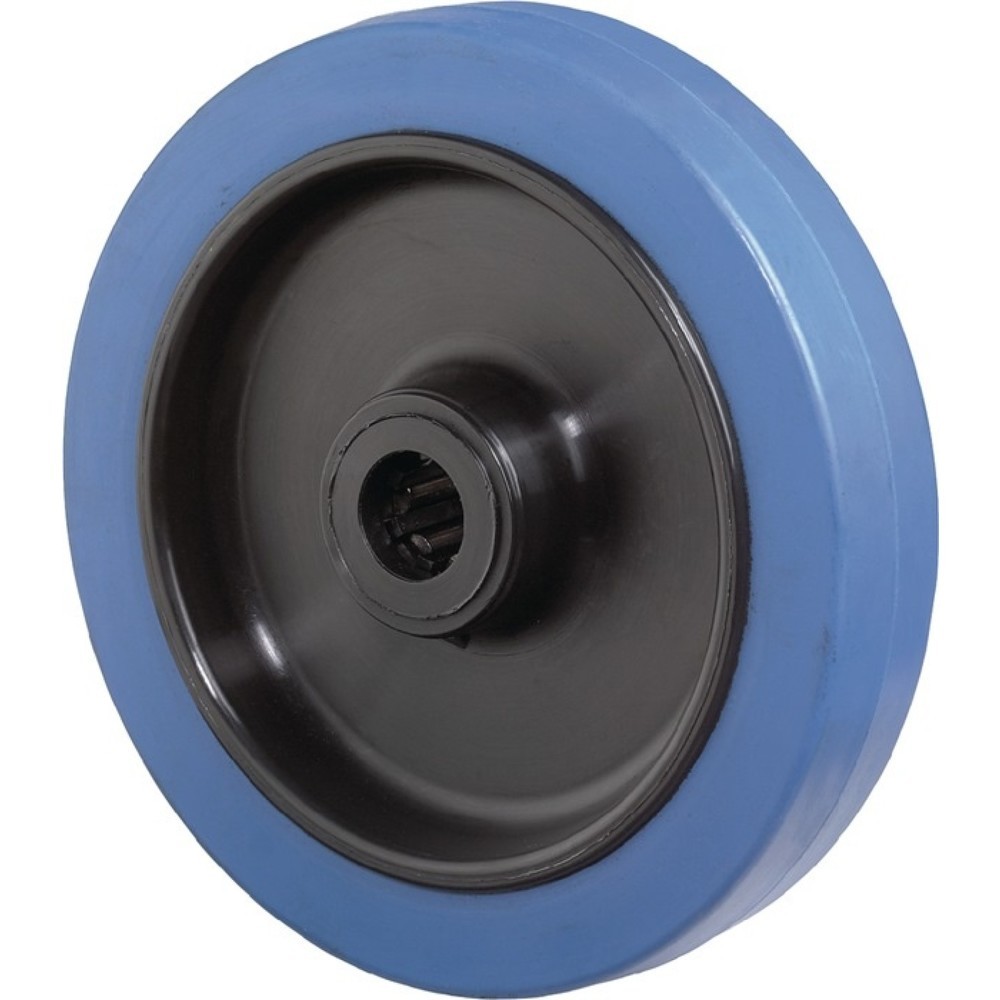 Produktabbildung: BS ROLLEN Ersatzrad, Gummi blau, Rad-Ø 100 mm Tragfähigkeit 140 kg, Achs-Ø 12 mm Nabenlänge 40 mm