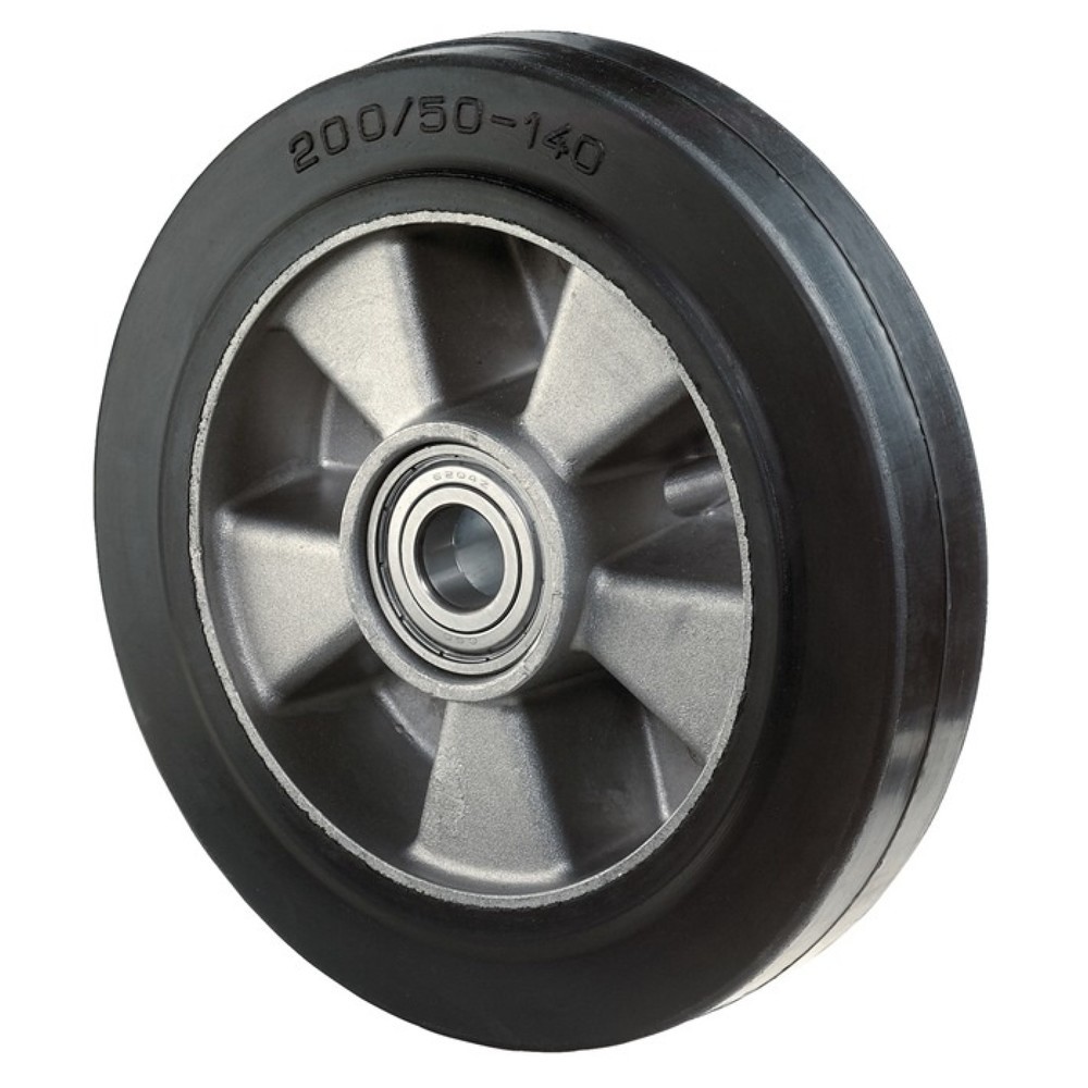 Produktabbildung: BS ROLLEN Lenkrad, Rad-B. 50 mm Rad-Ø 180 mm, Elastic-Vollgummi Naben-L. 60 mm