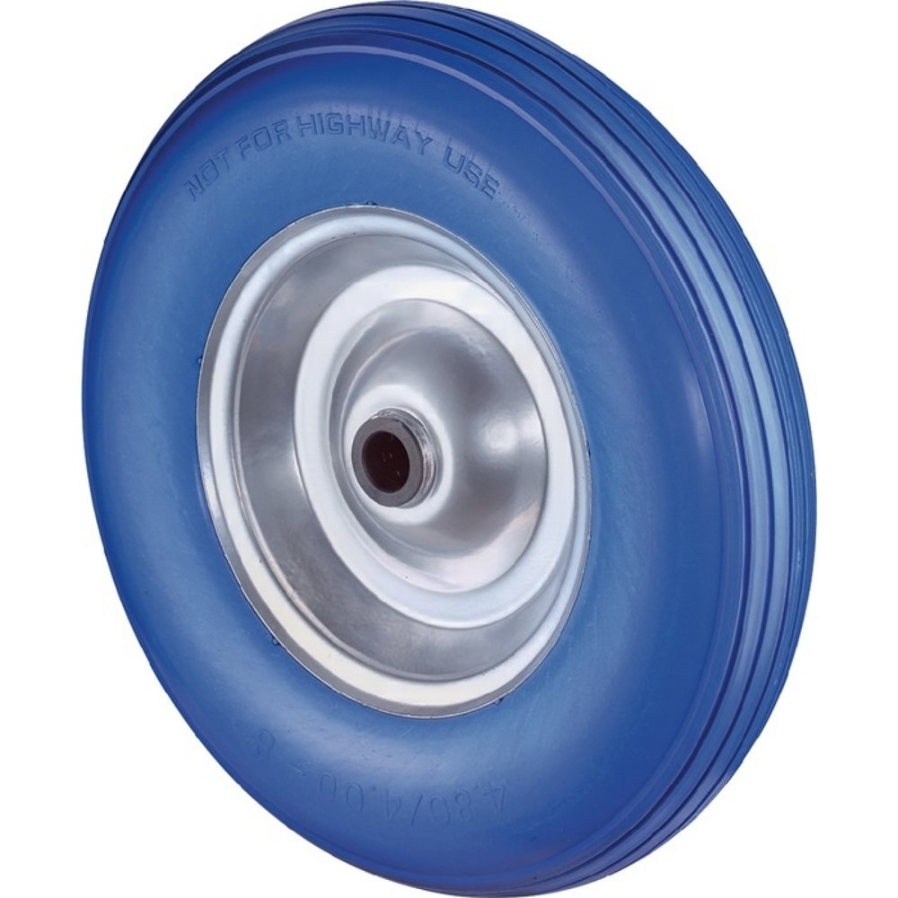 Produktabbildung: BS ROLLEN Polyurethanrad, pannensicher Stahlfelge, Rad-Ø 400 mm Tragfähigkeit 200 kg, Rillen