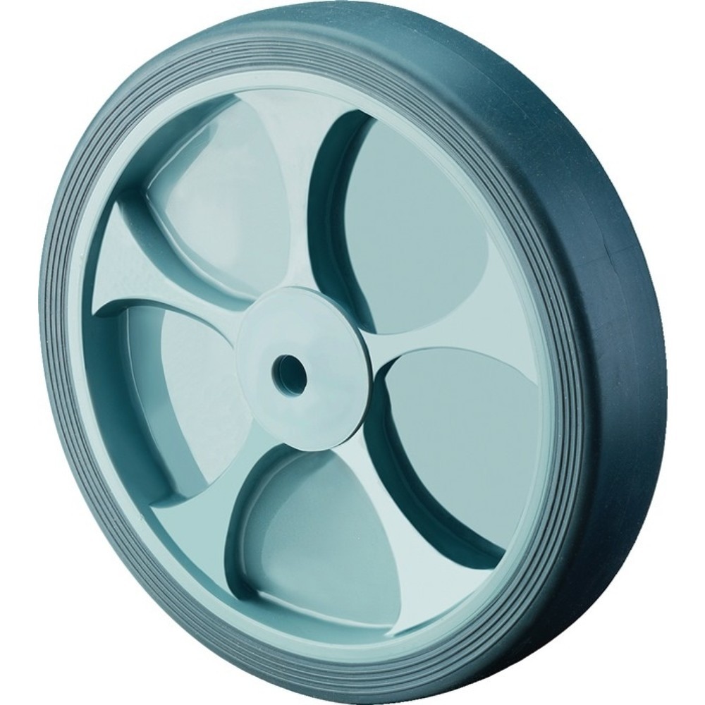 Illustration du produit: BS ROLLEN Roue de rechange, caoutchouc gris, Ø de la roue 100 mm, capacité de charge 110 kg, Ø de l'axe 12 mm, longueur du moyeu 40 mm