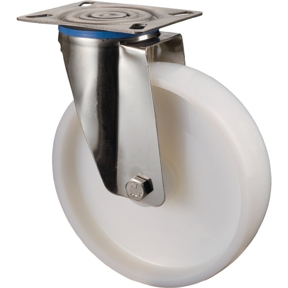 Illustration du produit: BS ROLLEN Roue directrice, plastique, roue Ø 150 mm, capacité de charge 300 kg, plaque L129xl106 mm