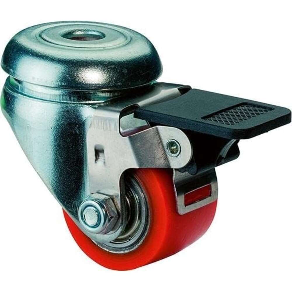 Illustration du produit: BS ROLLEN Roue directrice avec dispositif de blocage, compacte, Ø de la roue 35 mm, capacité de charge 100 kg, polyuréthane