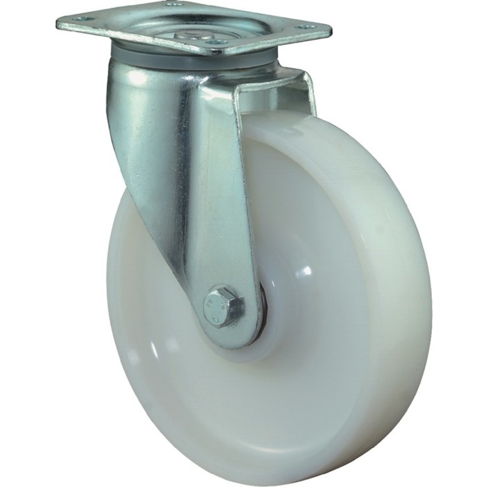 Illustration du produit: BS ROLLEN Roue directrice pour charges lourdes, plastique, roue Ø 200 mm capacité de charge 1000 kg, plaque L135xl110 mm