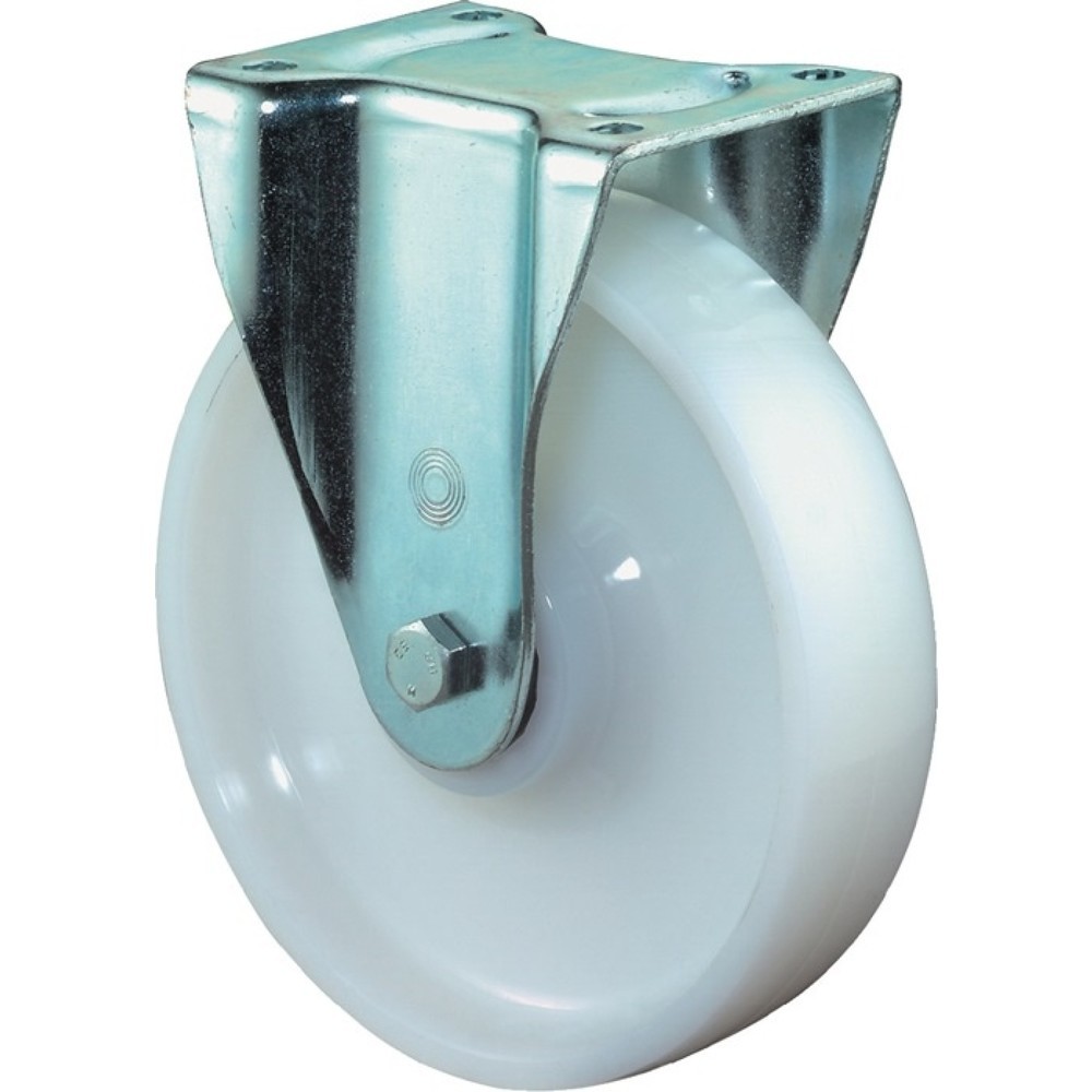 Illustration du produit: BS ROLLEN Roue fixe pour charges lourdes, plastique, roue Ø 200 mm, capacité de charge 1000 kg, plaque L135xl110 mm