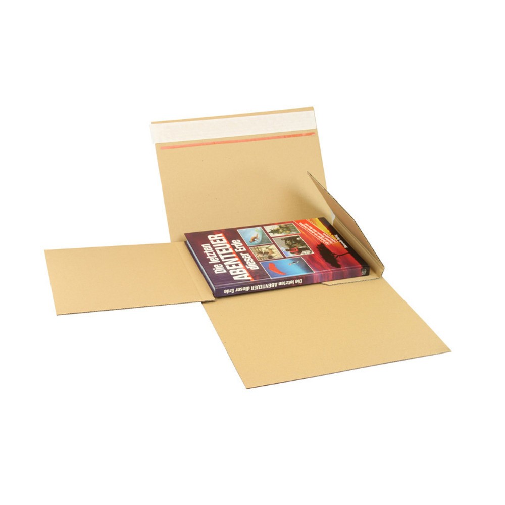 Produktabbildung: Buchverpackung Drehfix,315 x 230 x 10 - 100mm, braun mit Selbstklebeverschluss