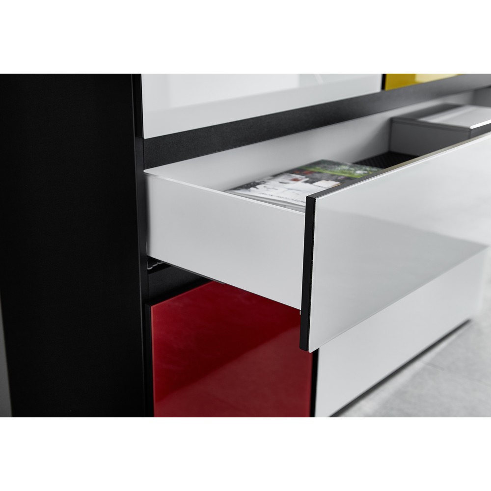 Produktabbildung Nr. 7: Buffet haut IDEEUS, 3 portes battantes (Push to open), 1 tiroir avec fermeture automatique, 1 compartiment basculant, hauteur 1 300 mm, largeur 1 200 mm