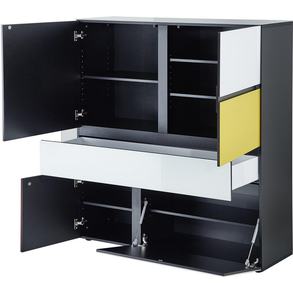 Produktabbildung Nr. 8: Buffet haut IDEEUS, 3 portes battantes (Push to open), 1 tiroir avec fermeture automatique, 1 compartiment basculant, hauteur 1 300 mm, largeur 1 200 mm