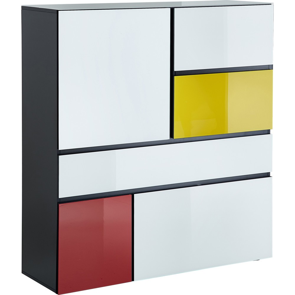 Produktabbildung Nr. 9: Buffet haut IDEEUS, 3 portes battantes (Push to open), 1 tiroir avec fermeture automatique, 1 compartiment basculant, hauteur 1 300 mm, largeur 1 200 mm