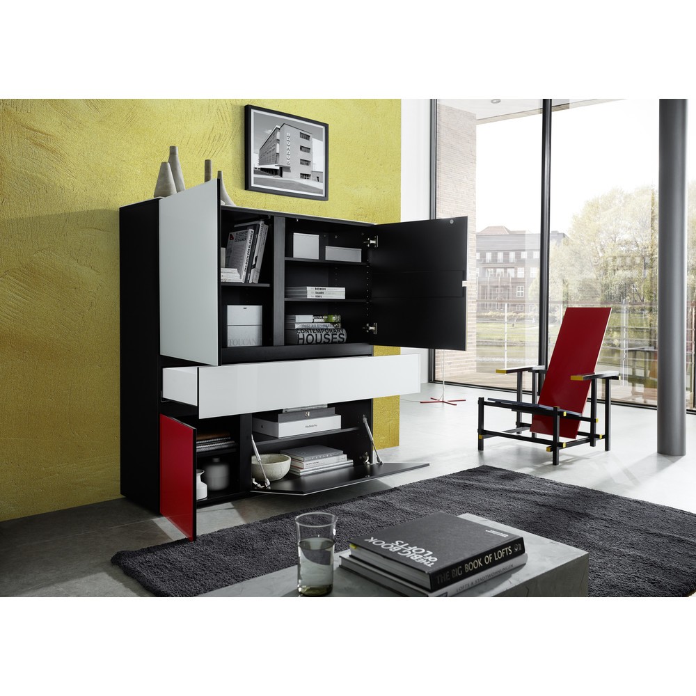 Produktabbildung Nr. 12: Buffet haut IDEEUS, 3 portes battantes (Push to open), 1 tiroir avec fermeture automatique, 1 compartiment basculant, hauteur 1 300 mm, largeur 1 200 mm