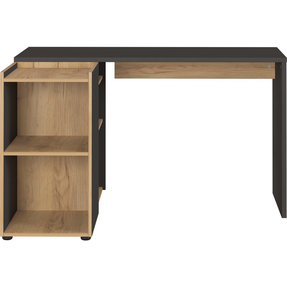 Produktabbildung Nr. 7: Bureau d'angle AUSTIN, 1 290 x 1 070 mm, graphite/noir chêne de Navarre