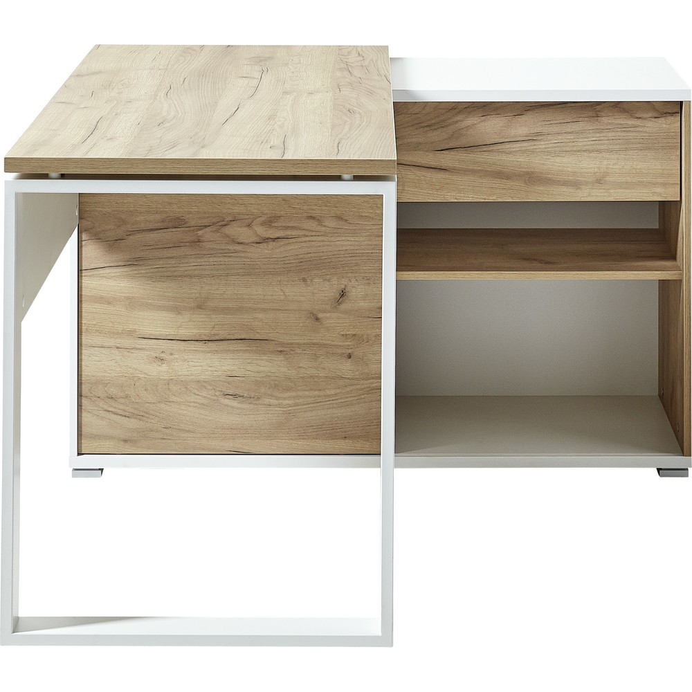 Produktabbildung Nr. 4: Bureau d'angle LIONI, blanc/imitation chêne de Navarre