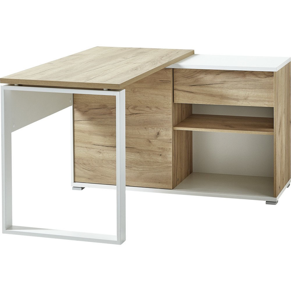 Produktabbildung Nr. 7: Bureau d'angle LIONI, blanc/imitation chêne de Navarre